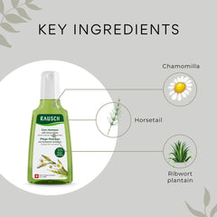 RAUSCH Shampoing aux herbes suisses, extrait de camomille pour parfum naturel.