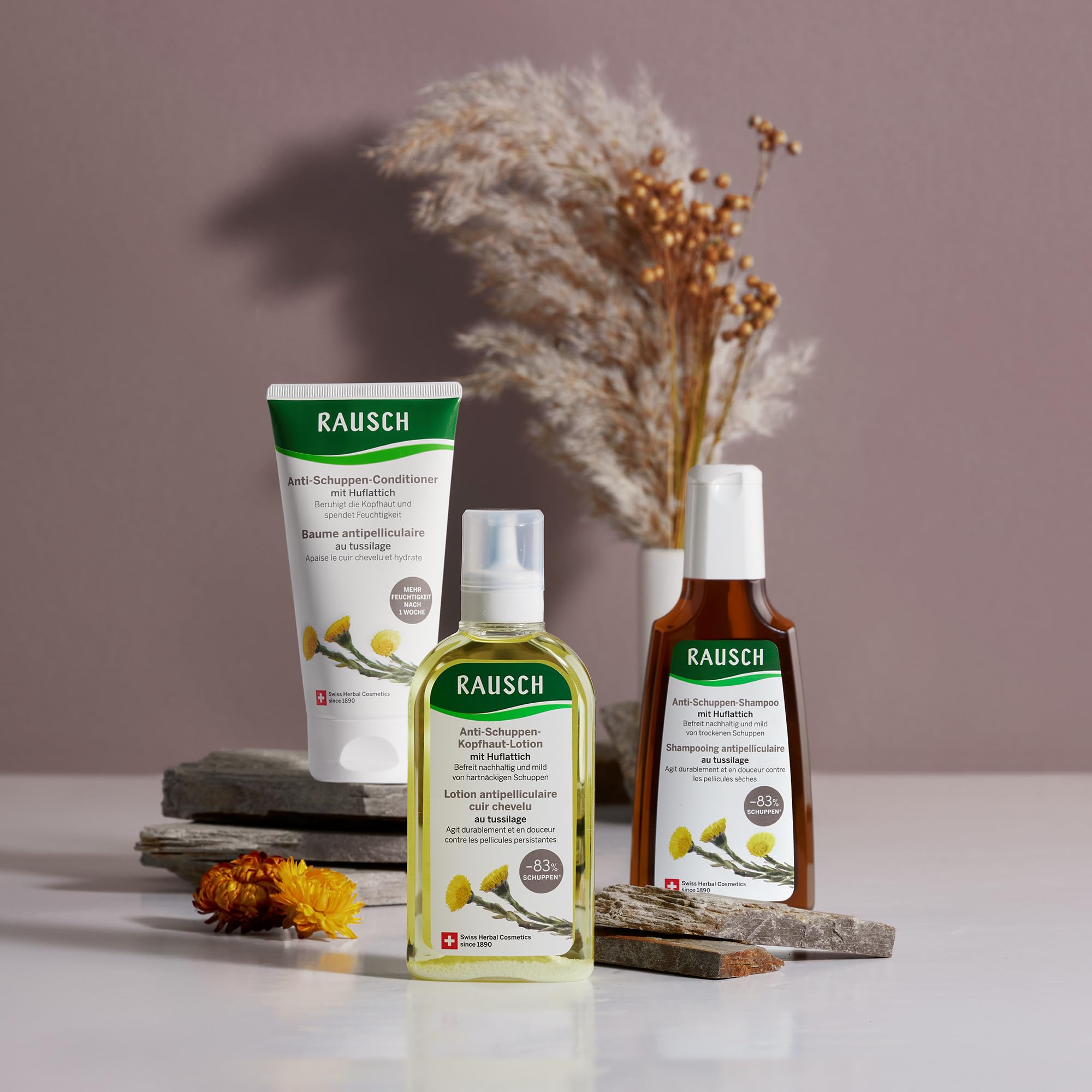 RAUSCH tussilage-texture-cremeuse, texture visuellement riche pour un soin quotidien.