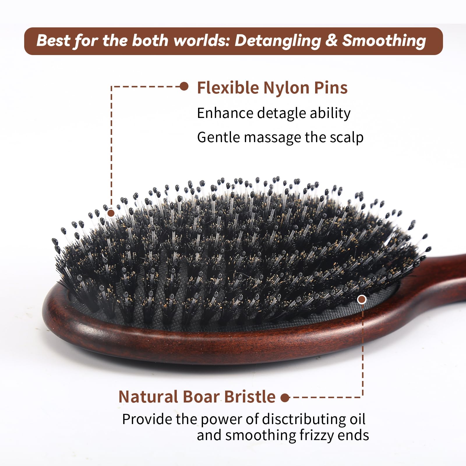 RAVEGO avec pins nylon pour démêlage efficace des nœuds