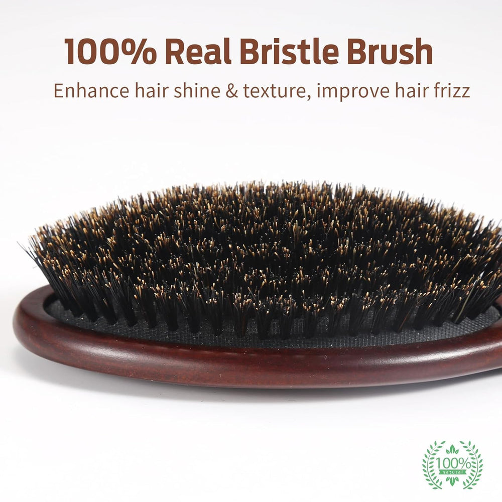 RAVEGO brosse à cheveux avec manche en bois, prise en main confortable.