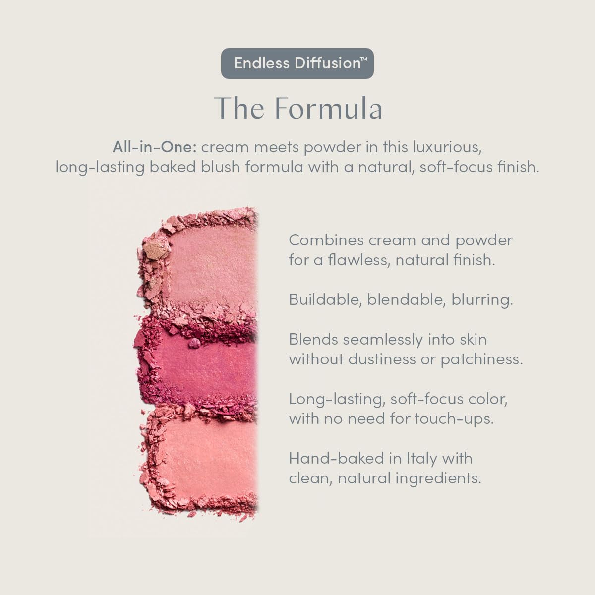 Ravie Beauty Endless Diffusion Blush, duo teintes mélangées pour un éclat naturel.