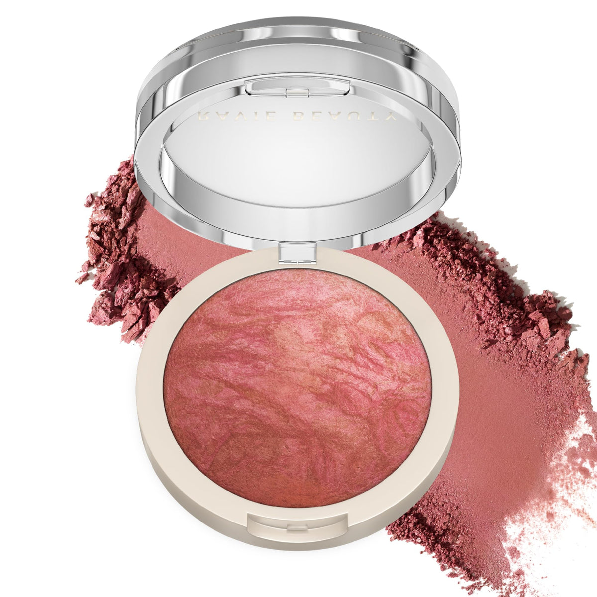 Ravie Beauty Endless Diffusion Blush, poudre-compacte rose nude, fini naturel.