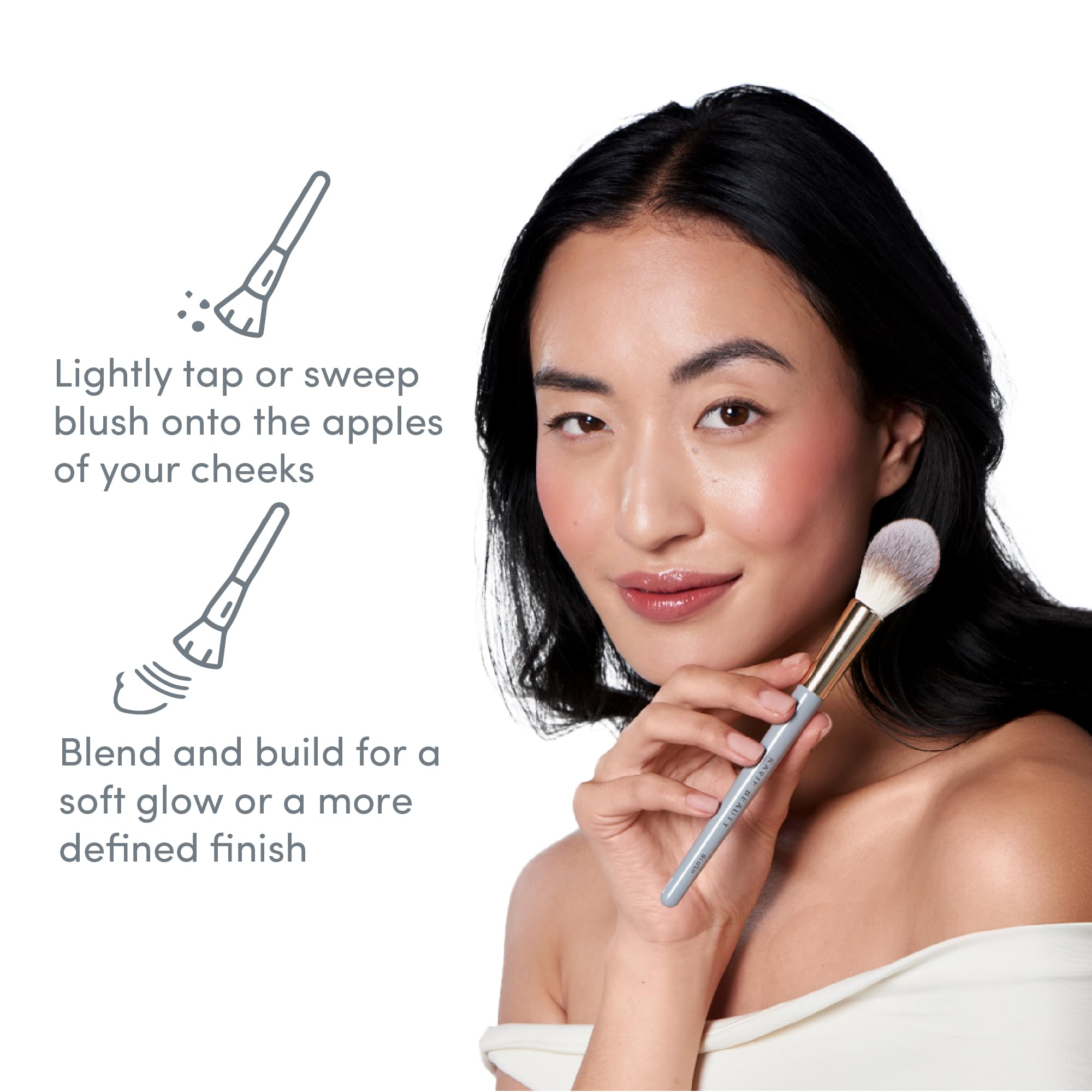 Ravie Beauty pinceau-bronzer: contouring précis et rendu naturel
