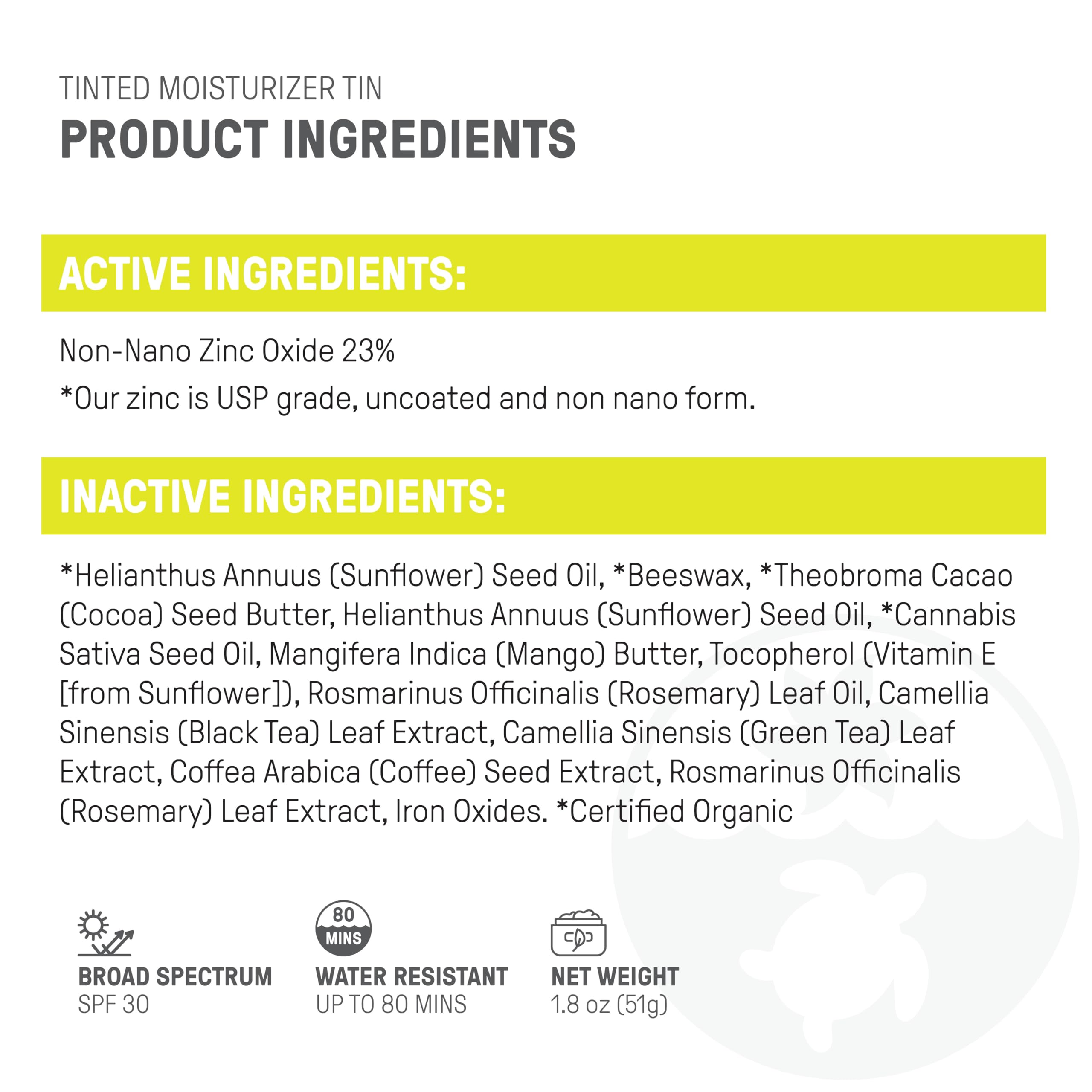 Raw Elements mango butter highlight showcases hydrating base for skin.