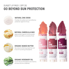 Raw Elements exfoliating lip care with organic sugar for smooth lips.