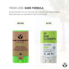 Raw Elements Stick Visage Solaire – format portable, pratique en déplacement et usage rapide.