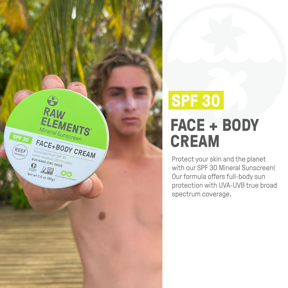 Texture crème naturelle Raw Elements, soin nourrissant pour peau saine et radieuse