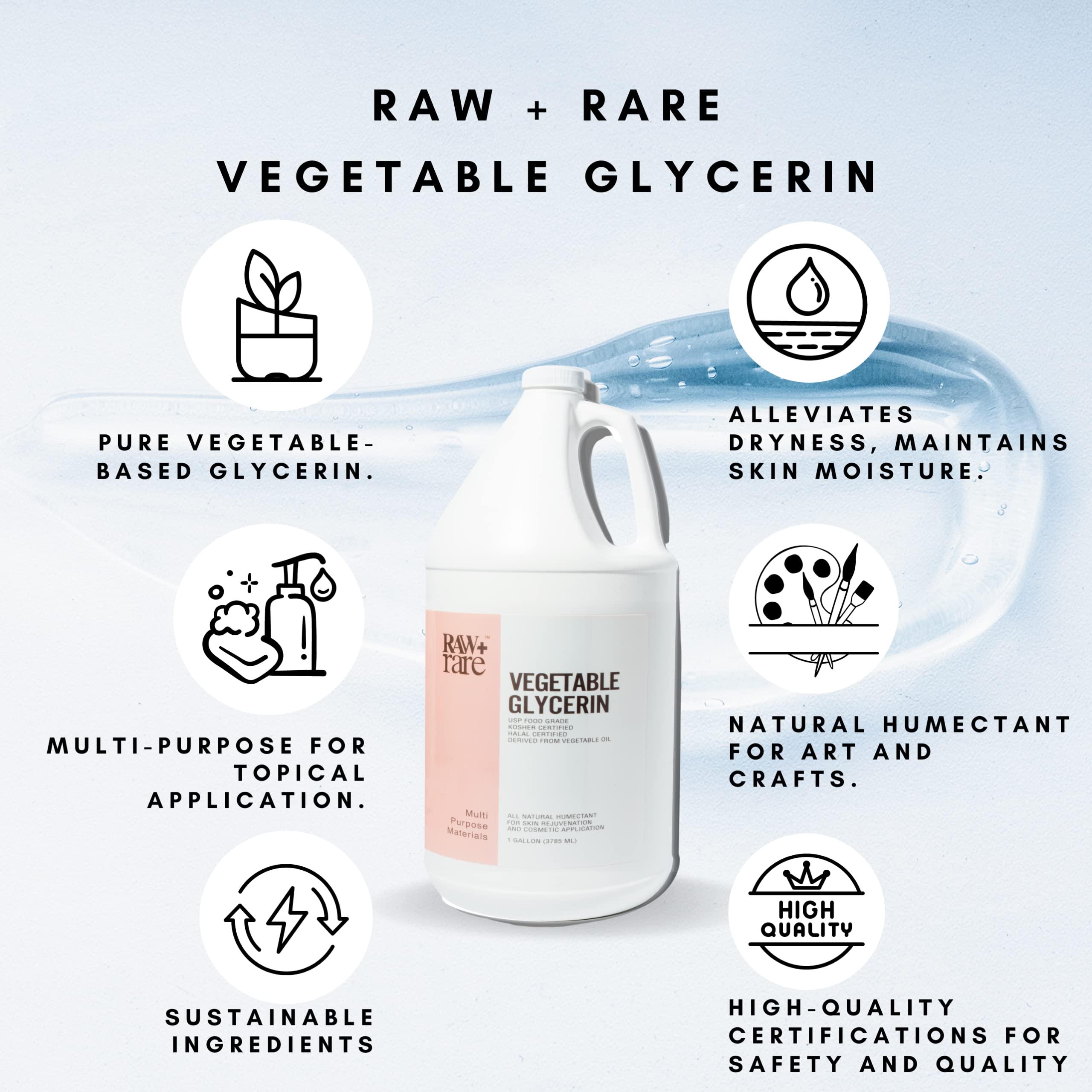 Raw Plus Rare glycerin humectant naturel végétal, hydratant polyvalent