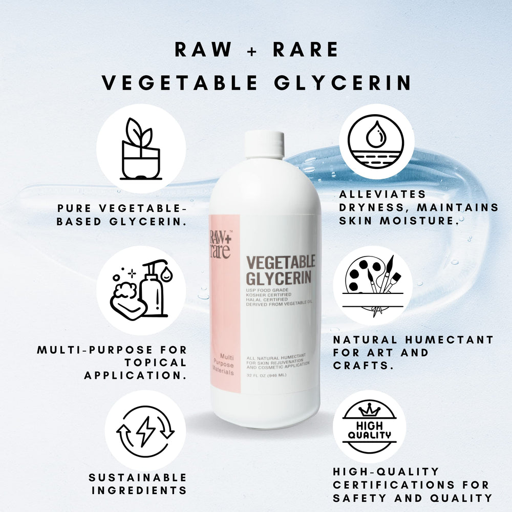 Raw Plus Rare Glycerine végétale, flacon transparent facilitant le dosage