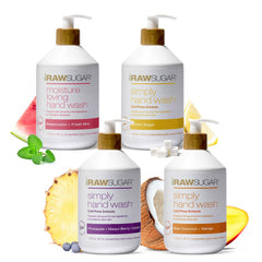 RAW SUGAR Lavage mains citron-sucre: bouteille élégante et parfum vivifiant.