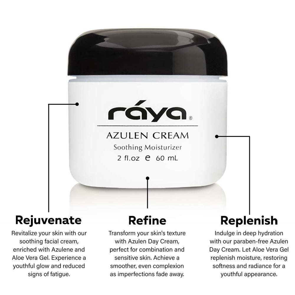 Raya Azulen Cream: Azulène et Aloe pour un soin apaisant et nourrissant.