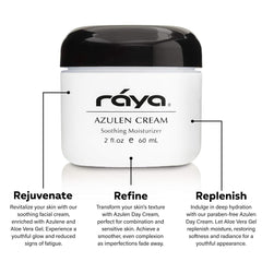 Raya Azulen Cream: Azulène et Aloe pour un soin apaisant et nourrissant.