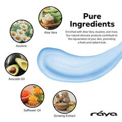 Raya Azulen Cream: texture crème douce et riche en hydratation pour la peau.