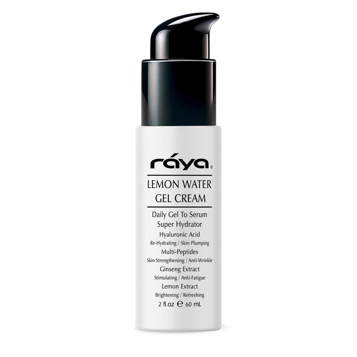 Raya creme gel eau citron bouteille offre une hydratation légère pour le visage.