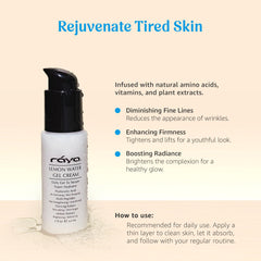 Raya creme gel eau citron etiquette montre le soin quotidien du visage.