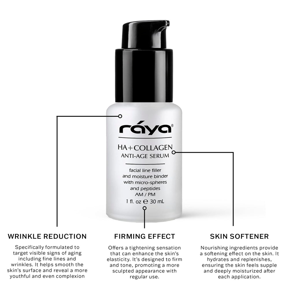 RAYA HA + Sérum anti-rides : réduit visiblement les ridules sans irritation.