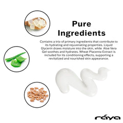 RAYA HA + Sérum texture crème : application douce et peau hydratée.