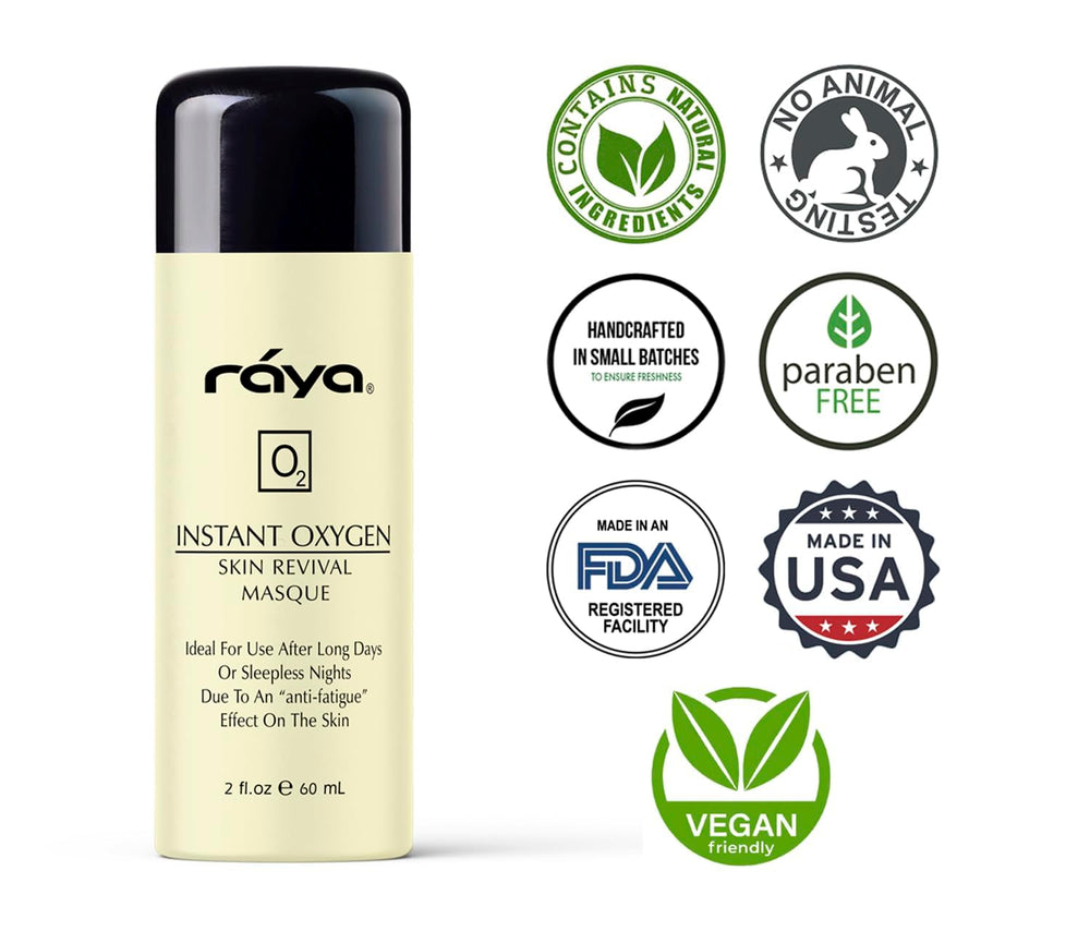 Raya Masque Oxygène — formule sans parabènes pour peau saine.