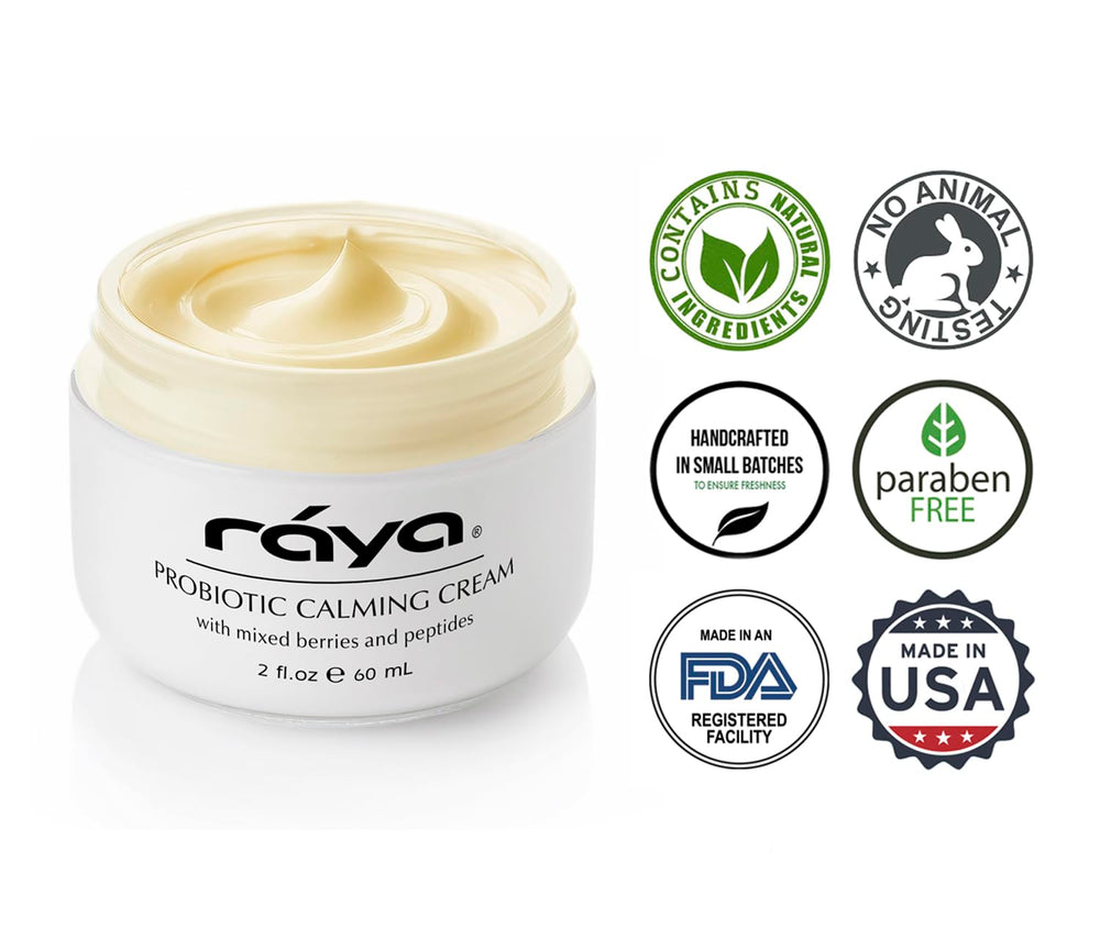 Ingrédients naturels Raya probiotique crème apaisante équilibrant la peau