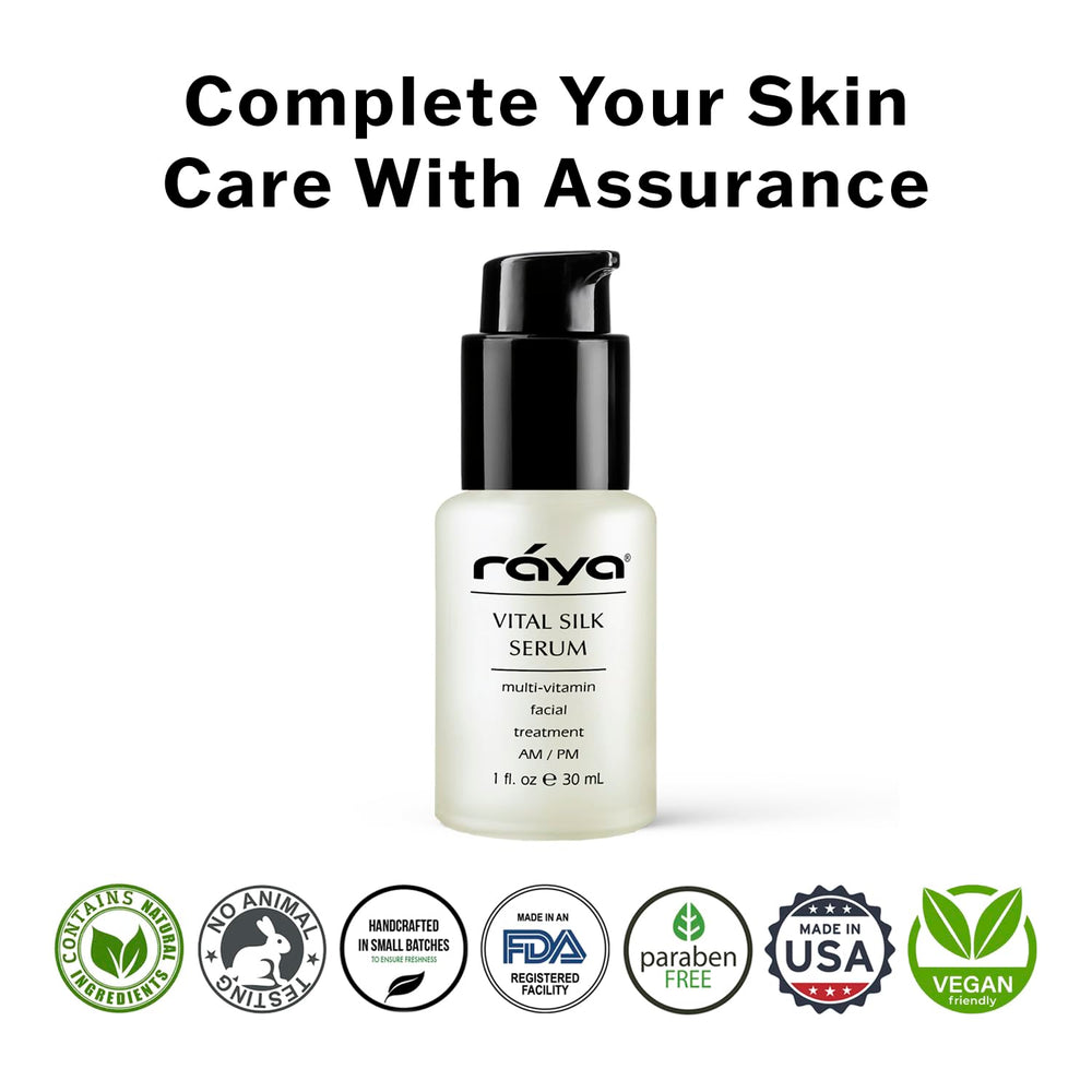 Raya Vital Silk Serum, texture-soyeuse, absorption rapide sans fini gras.
