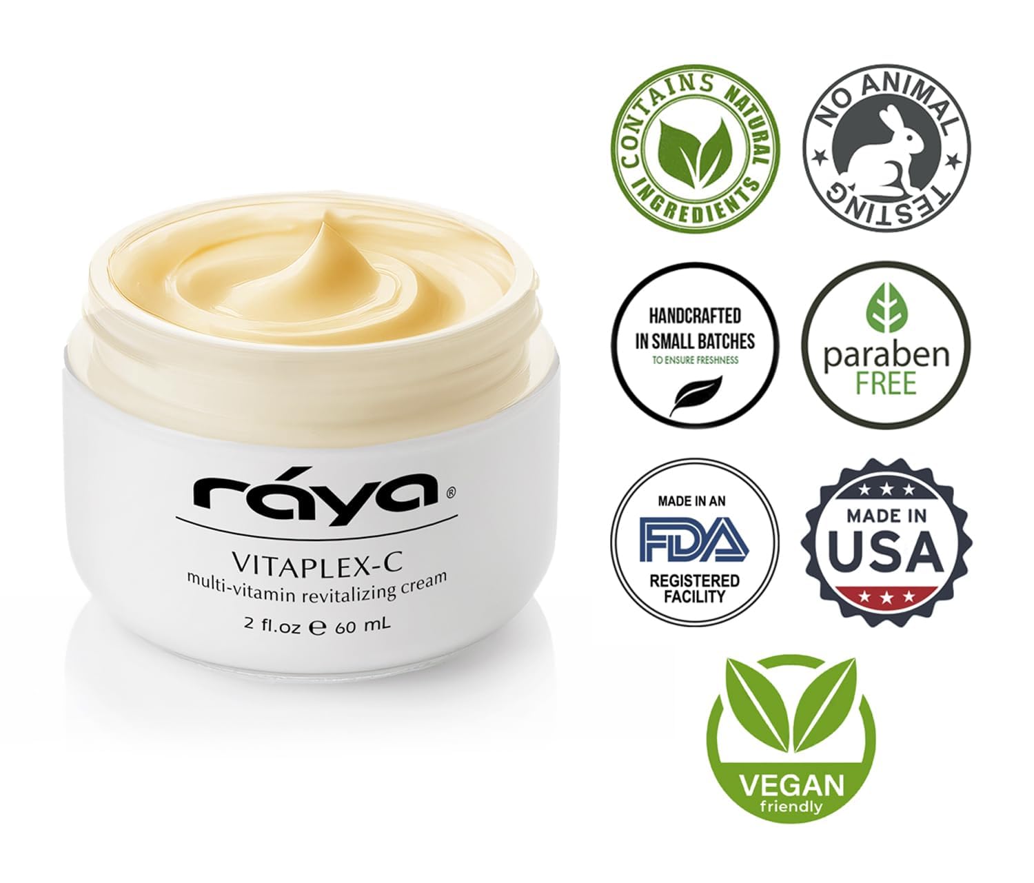 Hydratation profonde avec Raya Vitaplex-C Crème, peau sèche visiblement plus souple