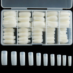 Demi-couverts RayanWay pour ongles en acrylique, boîte pratique.