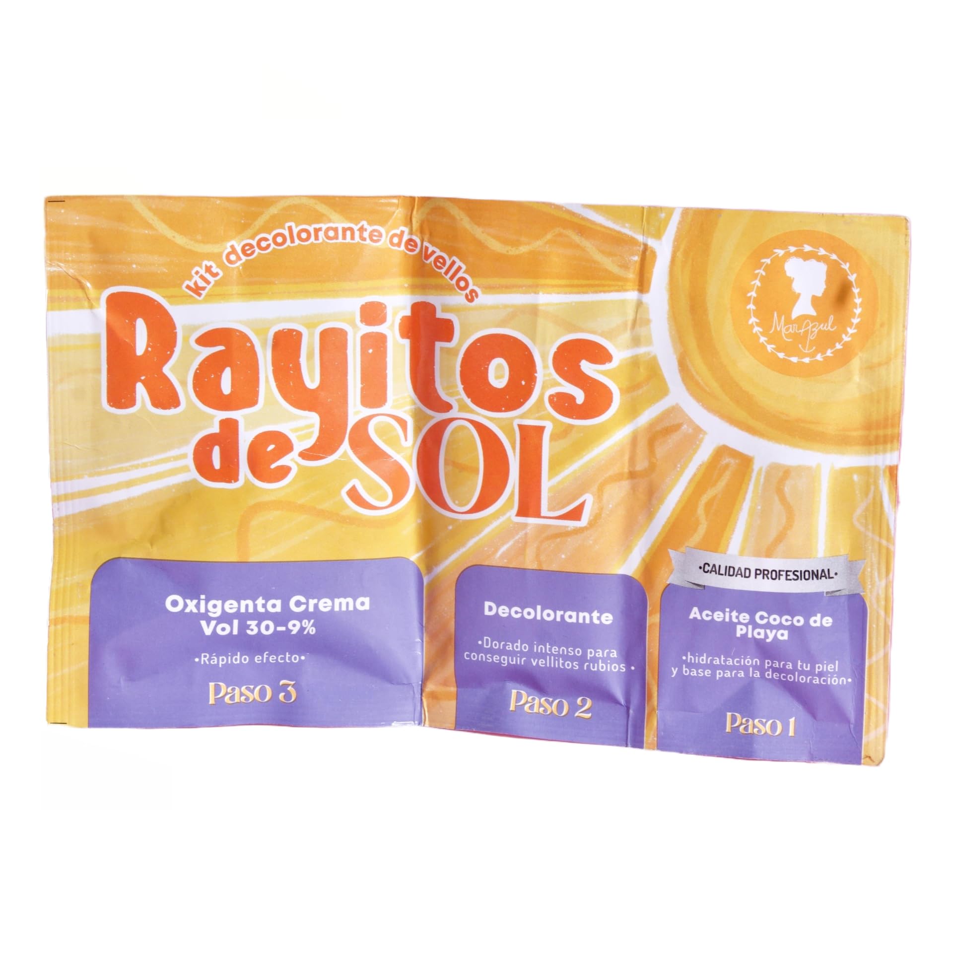 Kit Rayitos de Sol décoloration corps avec poudre pour éclaircir les poils du corps et uniformiser la peau.