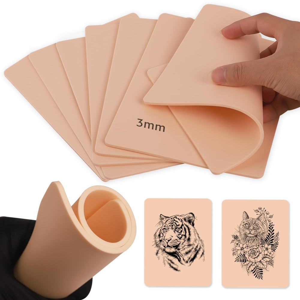 Rayyl peau pratique tatouage 3mm – surface double-face, idéale pour s’exercer sur tracés et contours.
