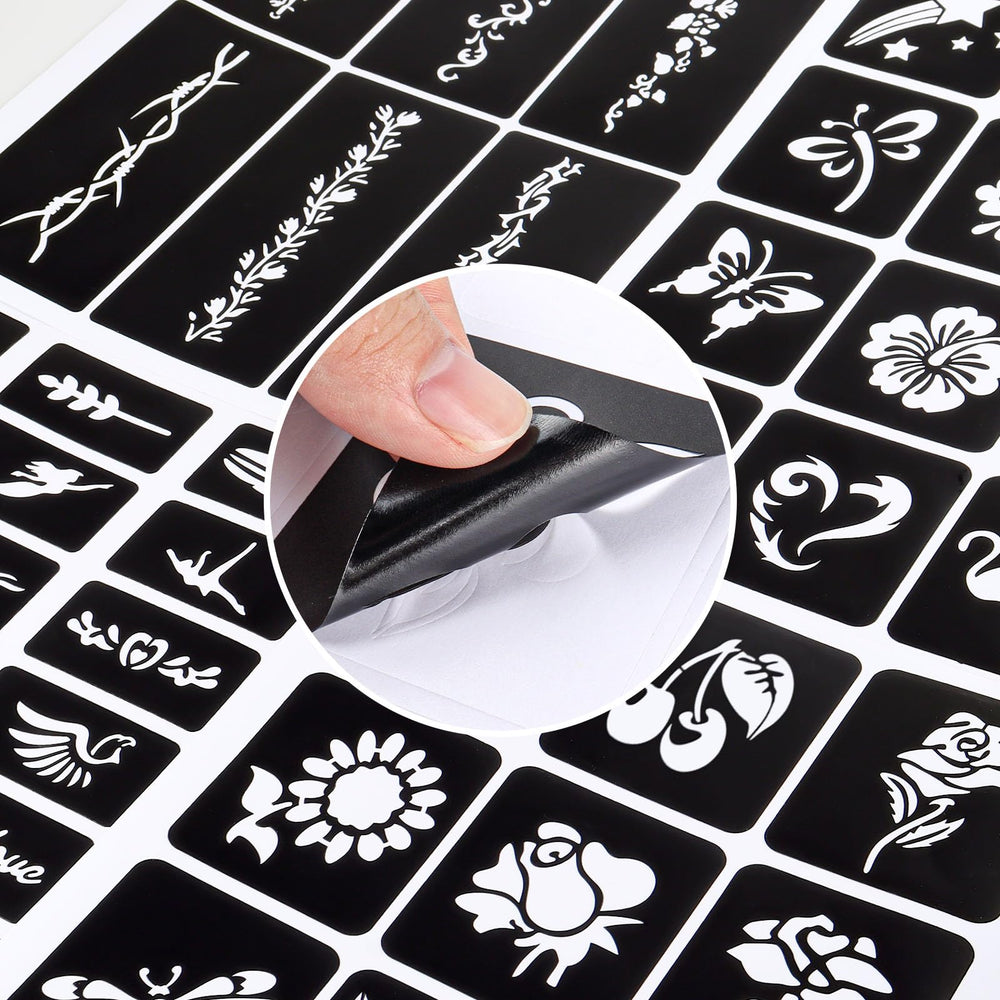 Razet pochoirs tatouage temporaire designs égyptiens; motifs iconiques et mystique