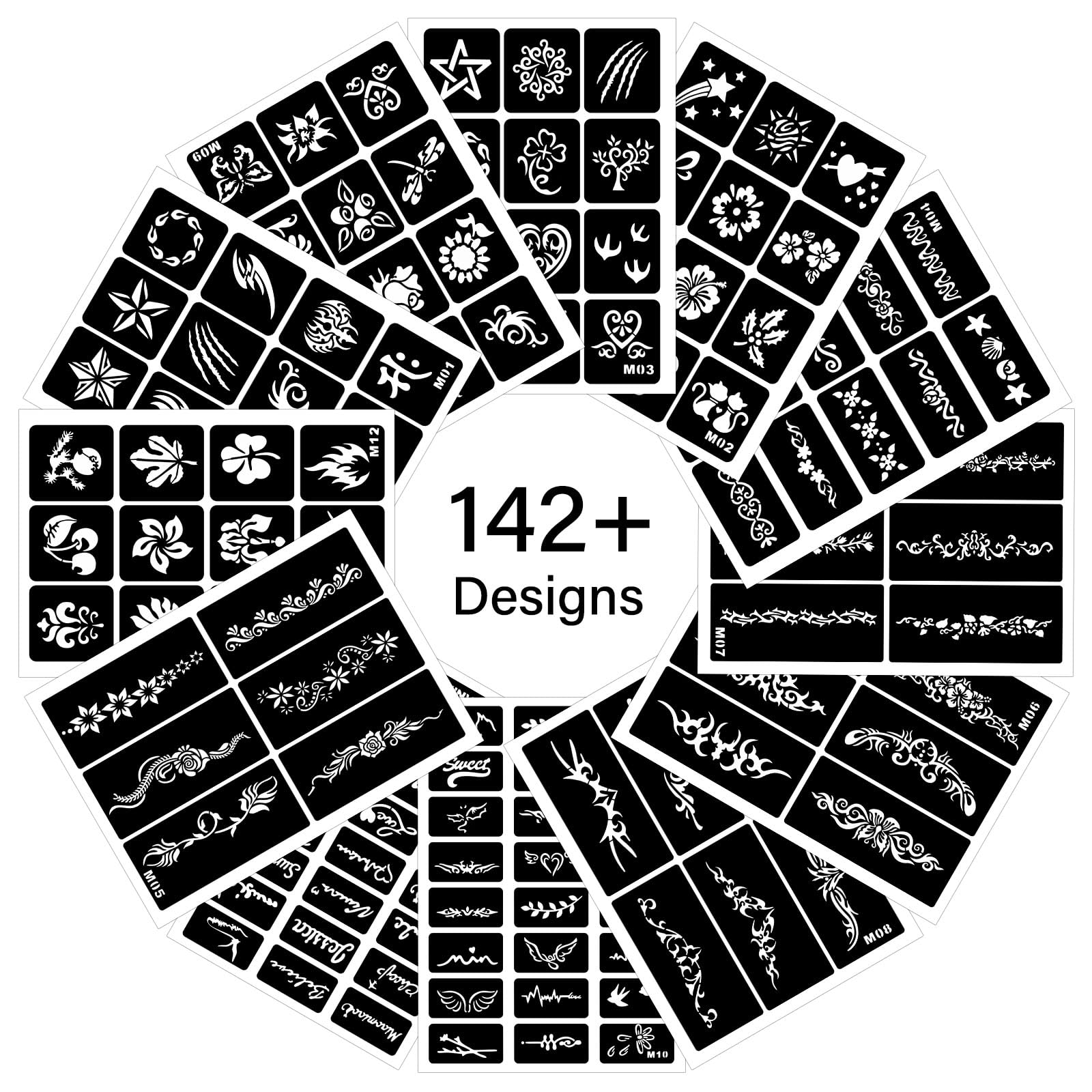Razet pochoirs tatouage temporaire papillons; application facile et résultats rapides