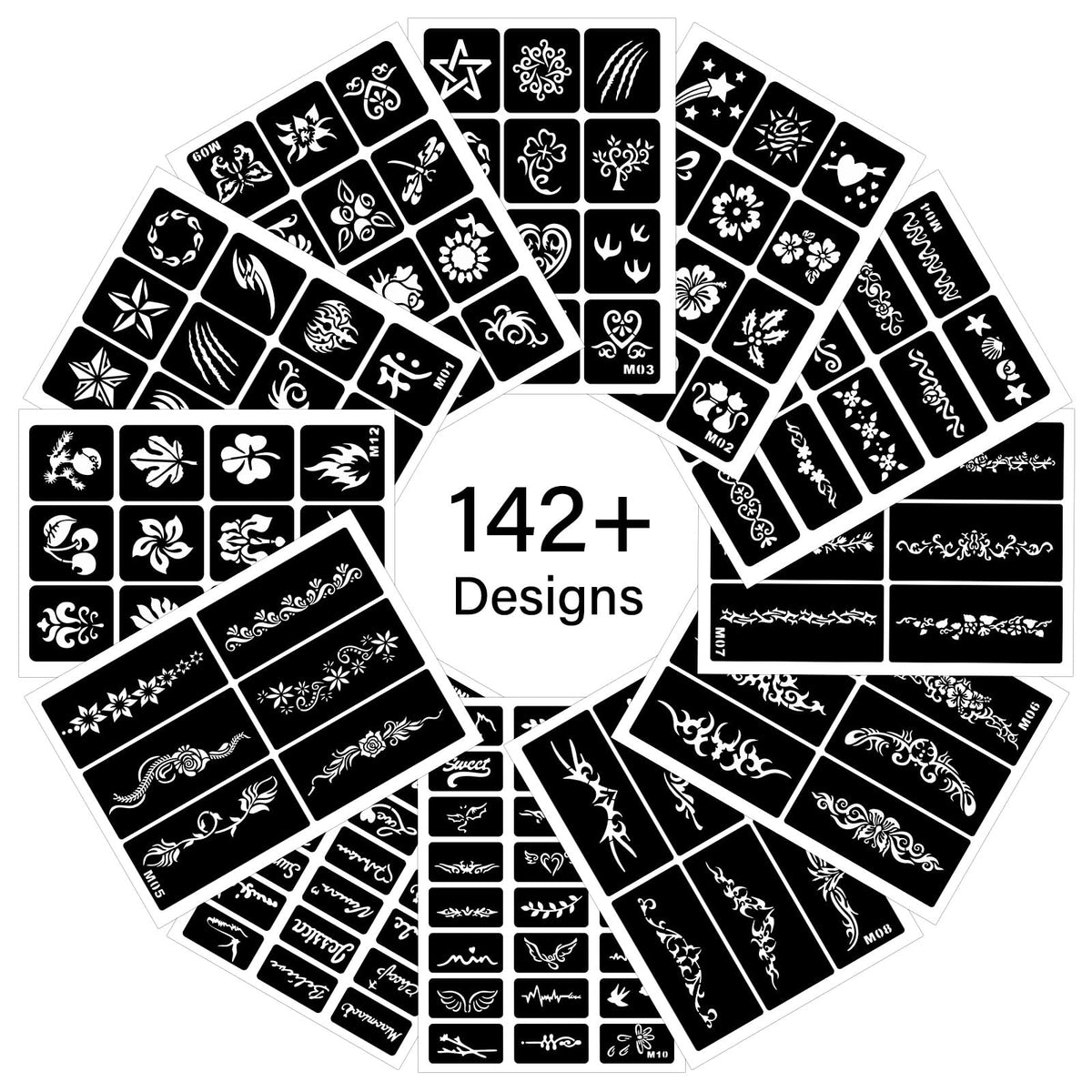 Razet pochoirs tatouage temporaire papillons; application facile et résultats rapides
