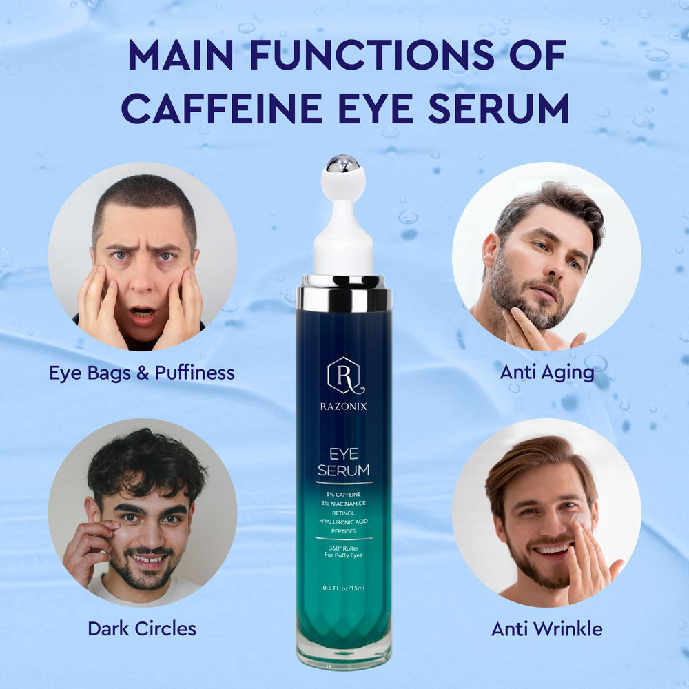 RAZONIX eye bags treatment dark circle serum shown for gentle brightness.