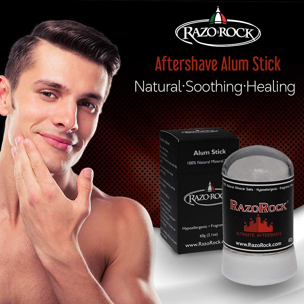 RazoRock Stick d'alun aide à combattre les odeurs sur les mains et les pieds.