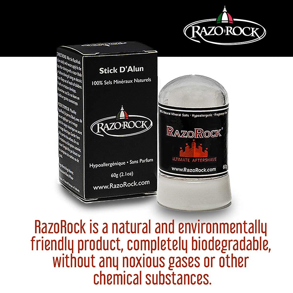 RazoRock Stick d'alun peut servir de tonique visage pour peau grasse.