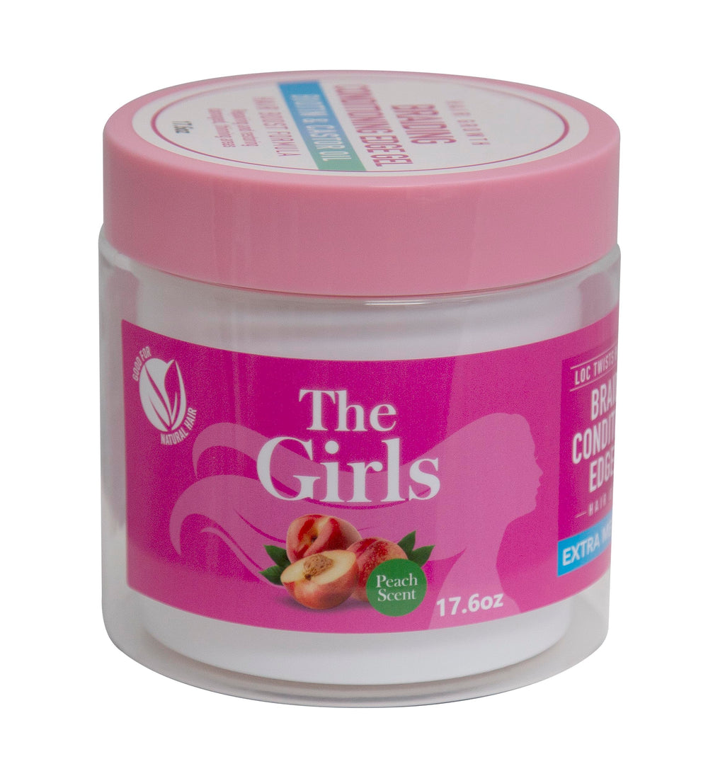 R&B Collection Braiding Edge Gel Honey Peach – bouteille prête à l'emploi et tenue durable.