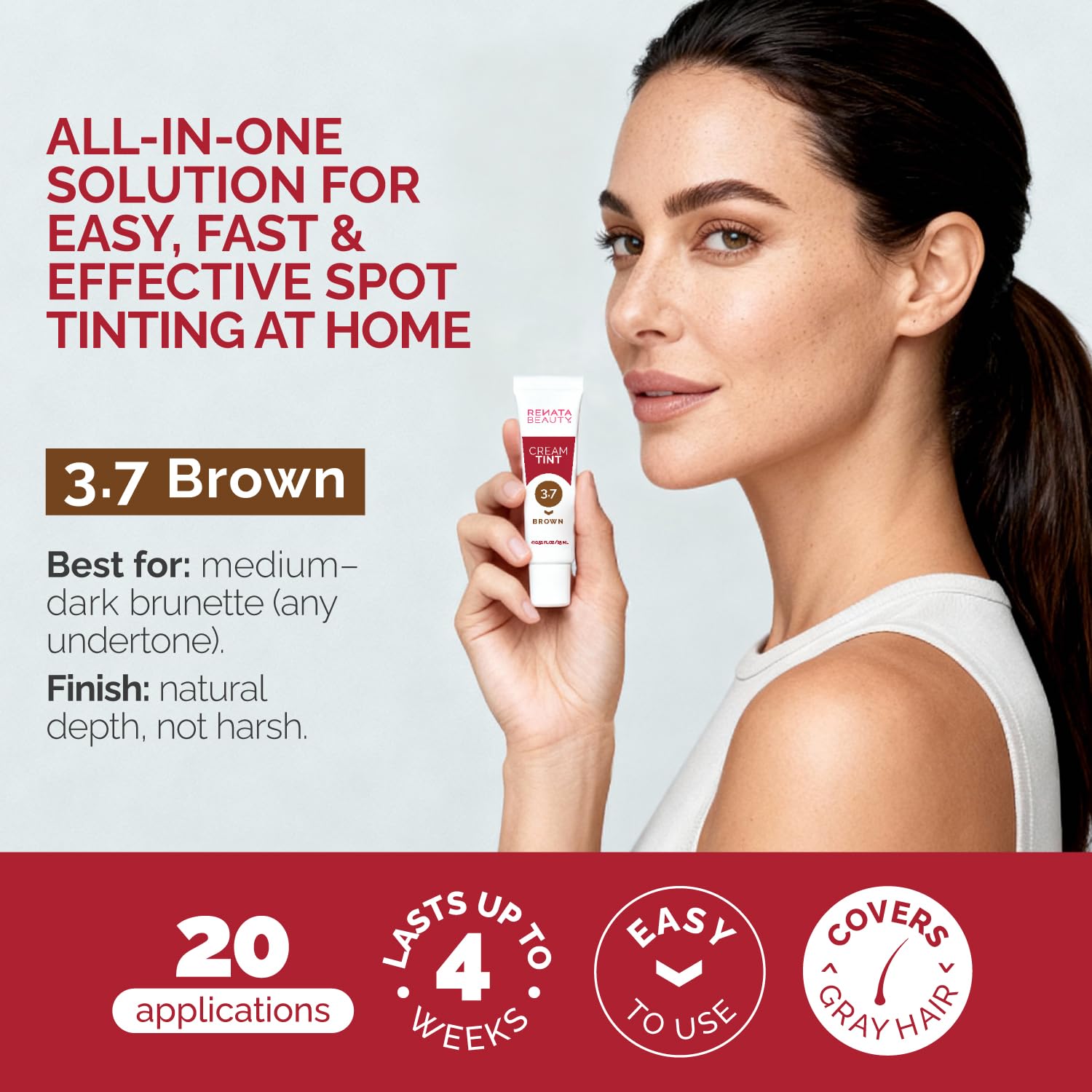 RB Renata Beauty Tint Kit teinte brun, couleur naturelle et durable à domicile