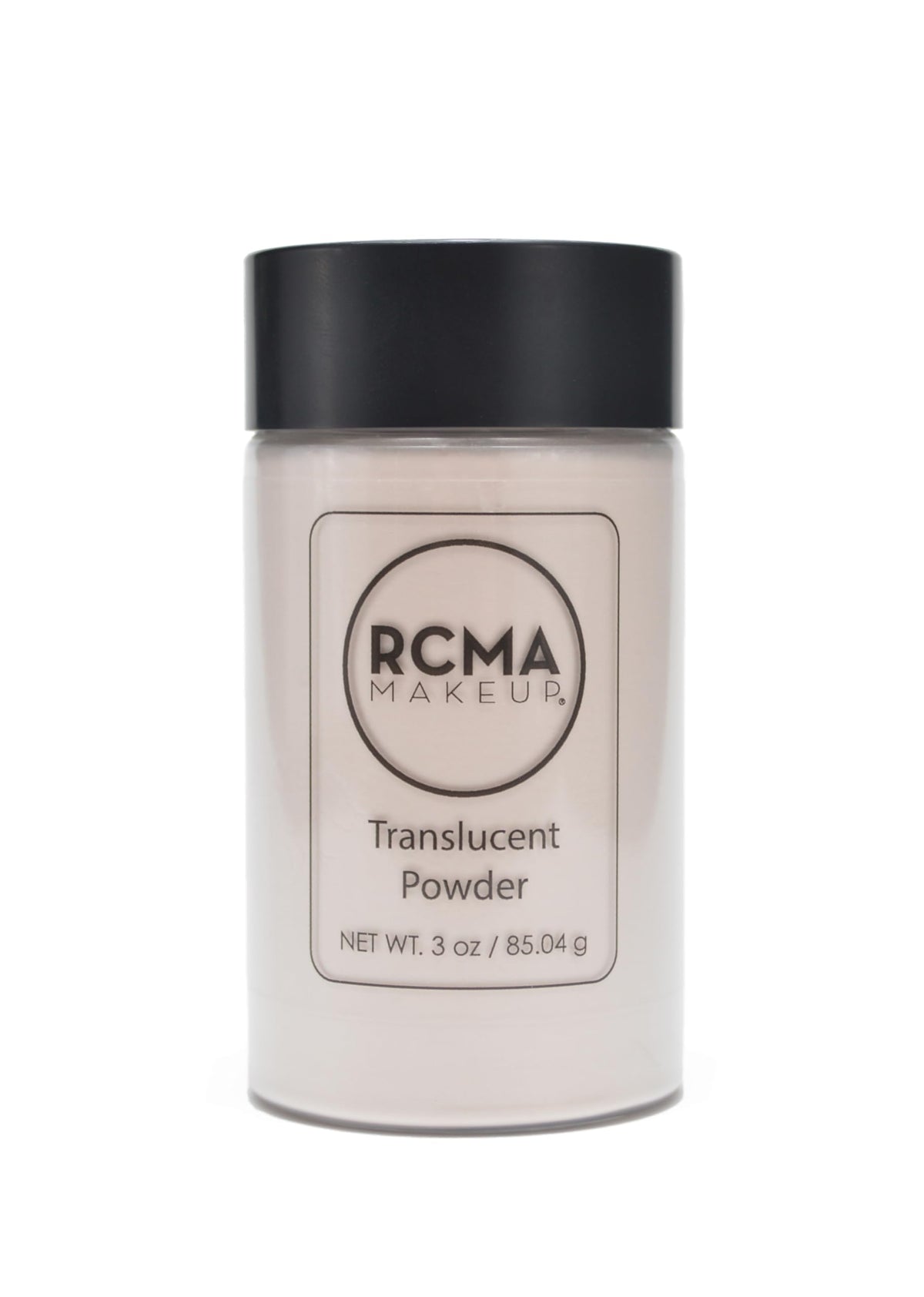 RCMA poudre libre translucide avec houppette, texture légère pour fini mat durable.