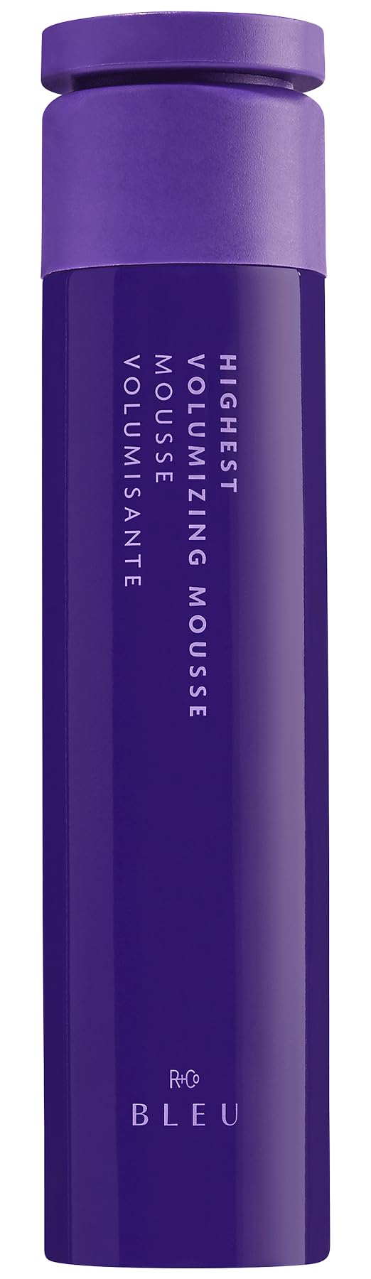 R+Co BLEU Highest Mousse volumisante, bouteille de 180 ml, pour du corps durable.