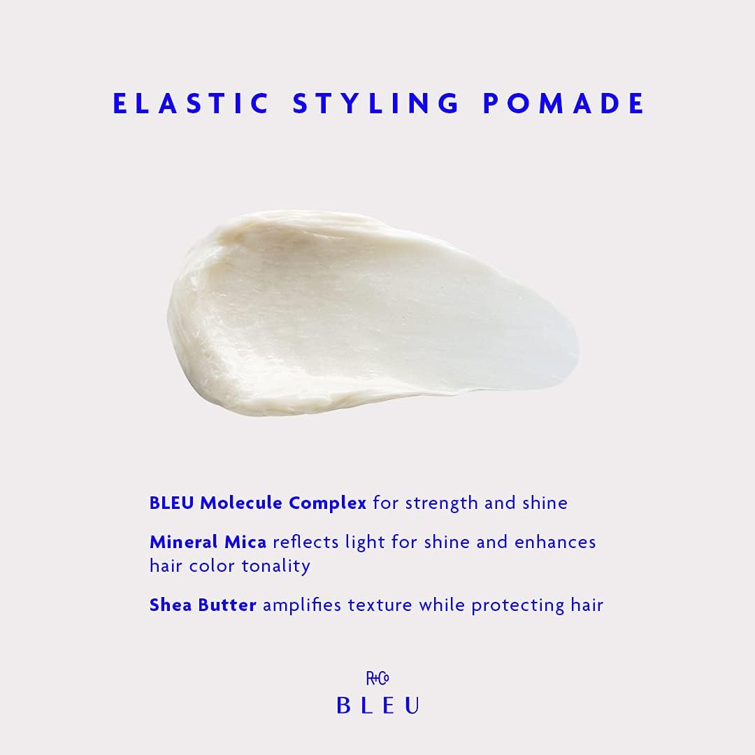 R+Co BLEU Elastic Styling Pomade brillance grâce au mica minéral