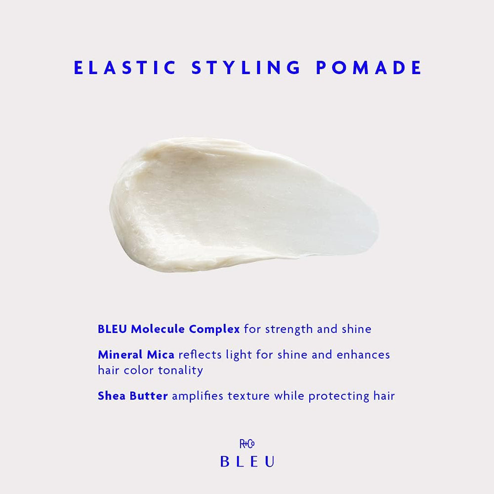 R+Co BLEU Elastic Styling Pomade brillance grâce au mica minéral