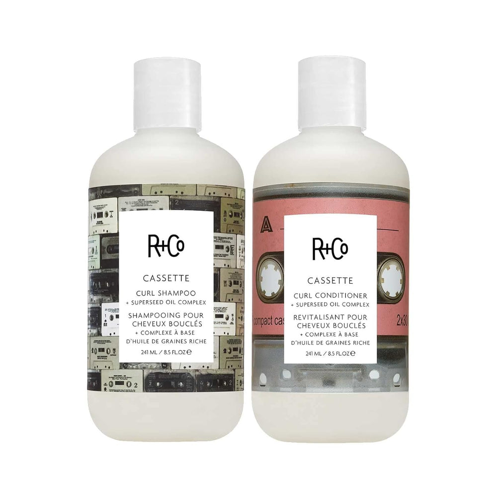 R+Co Cassette: vue d’ensemble du pack pour boucles définies et brillance naturelle.