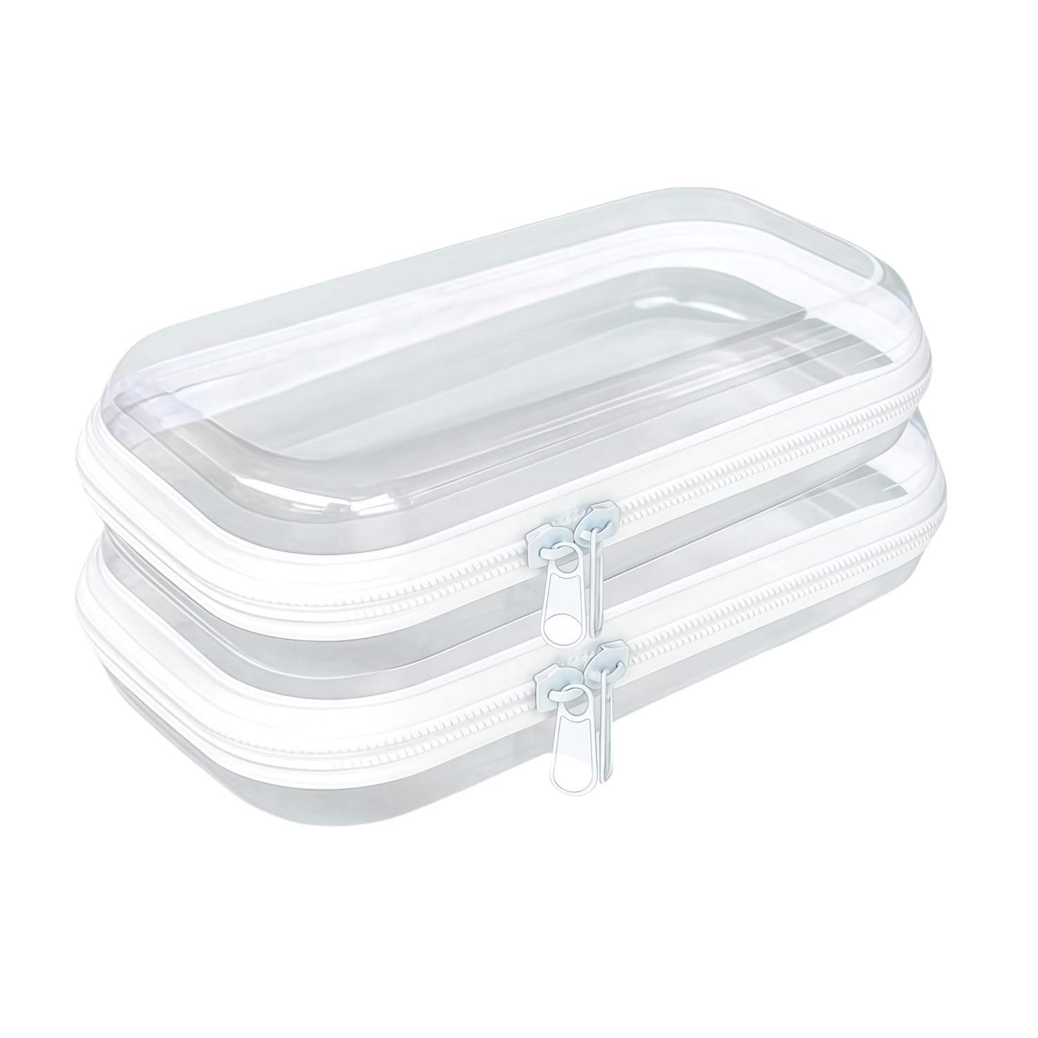 Rdttlv étui dur transparent avec fermeture éclair, idéal pour voyager et ranger.