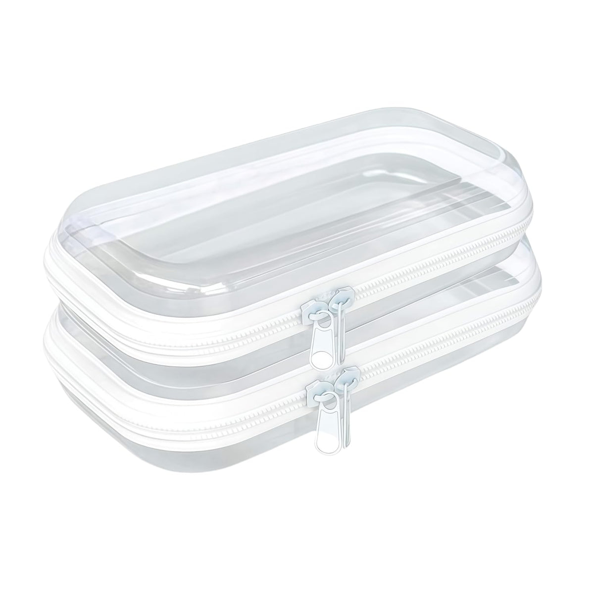 Rdttlv étui dur transparent avec fermeture éclair, idéal pour voyager et ranger.