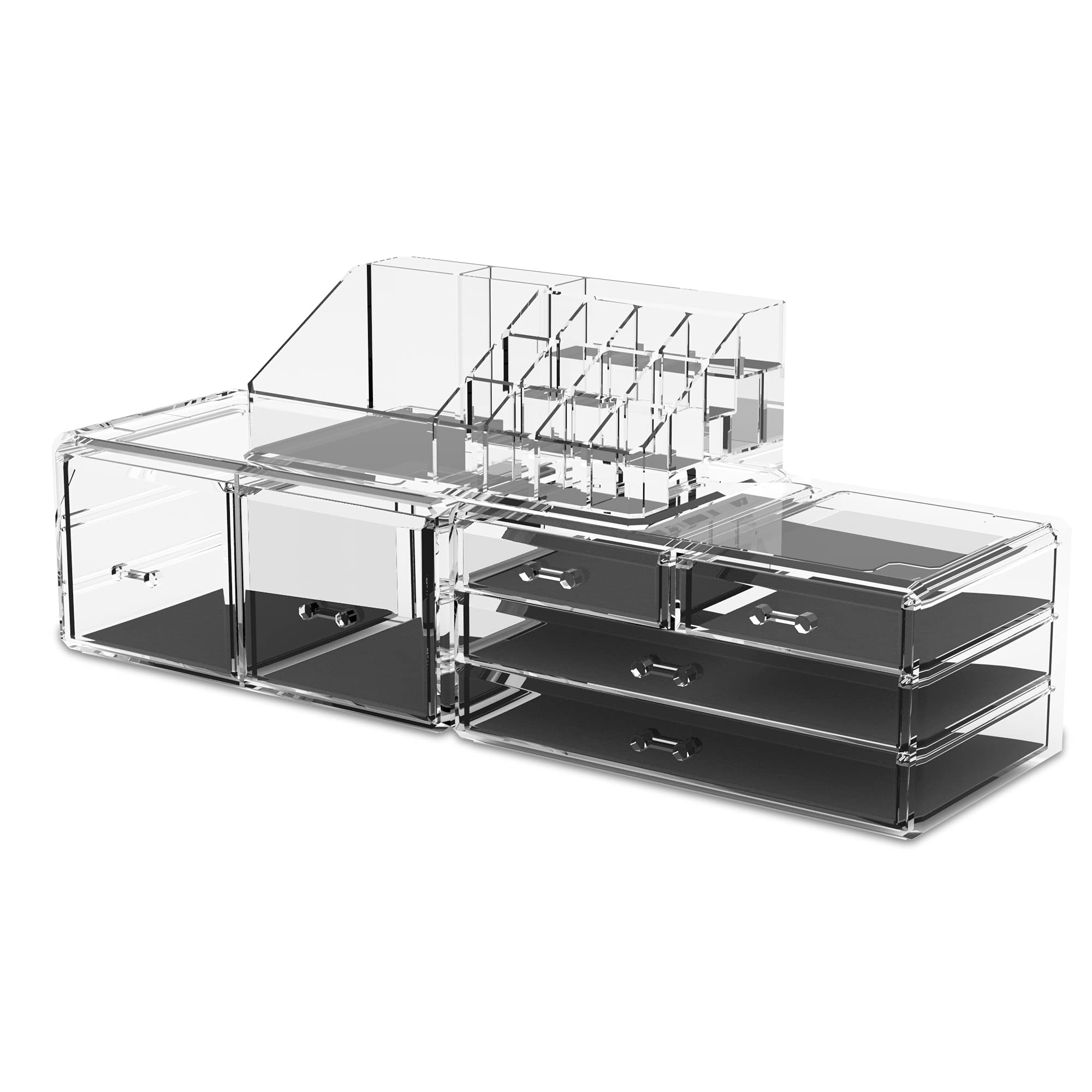 READAEER coffre plastique transparent durable, rangement clair et facile à empiler