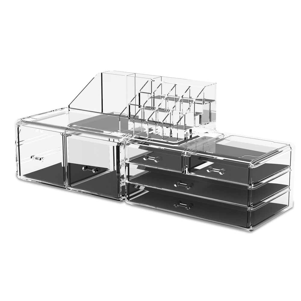 READAEER coffre plastique transparent durable, rangement clair et facile à empiler