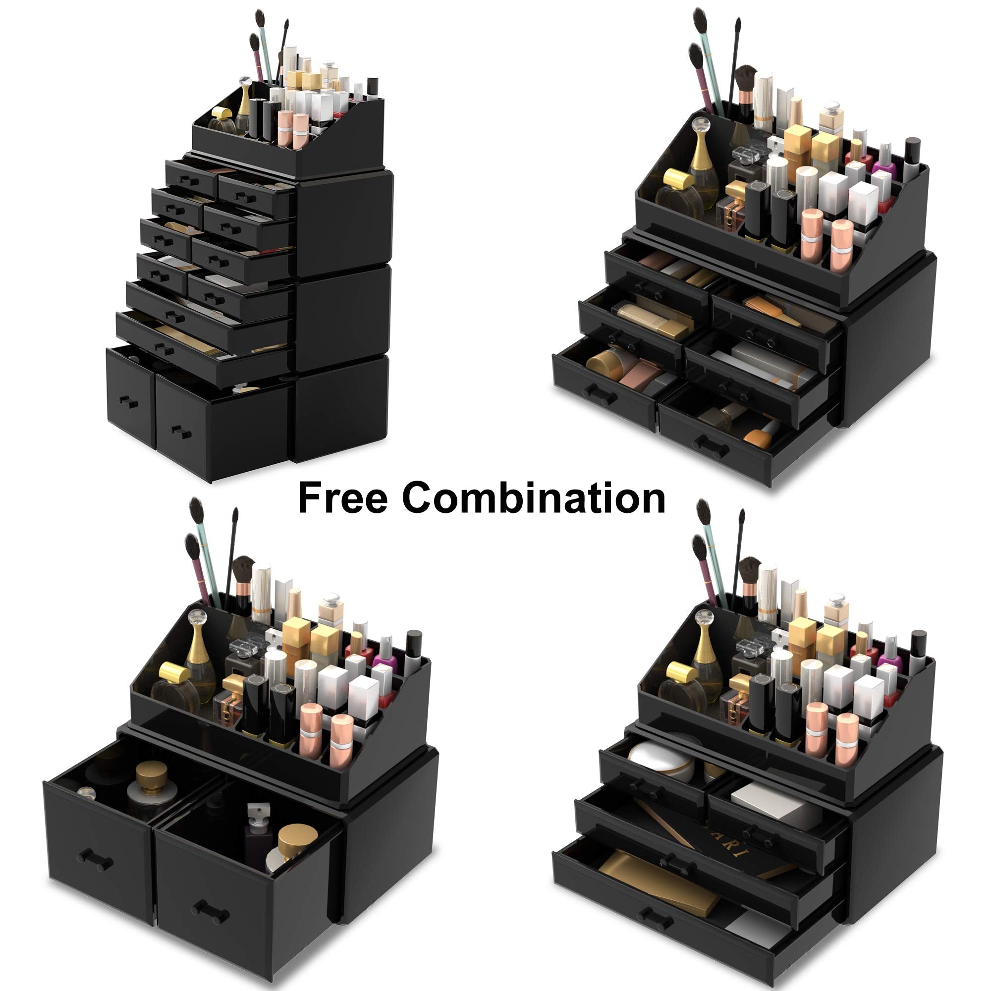 READAEER Coffre organisation cosmetiques 12 tiroirs, rangement sécurisé pour accessoires.