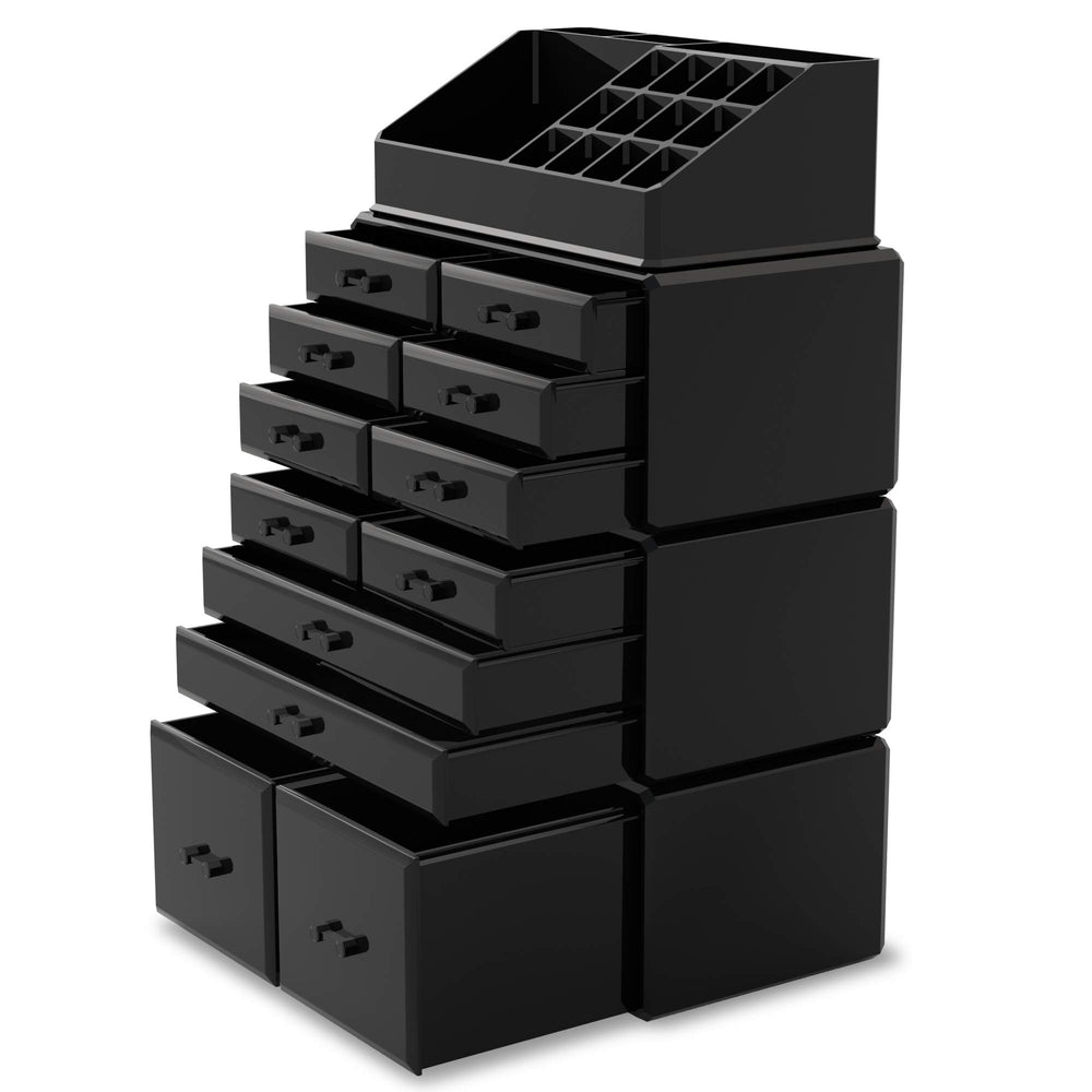 READAEER Ensemble organisation cosmetiques 12 tiroirs, presentation nette sur le bureau.