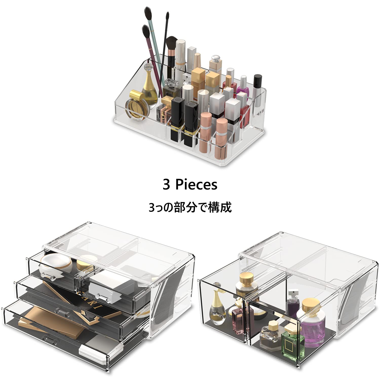 READAEER organisateur maquillage top compartiments 16, accès rapide pour petites créations