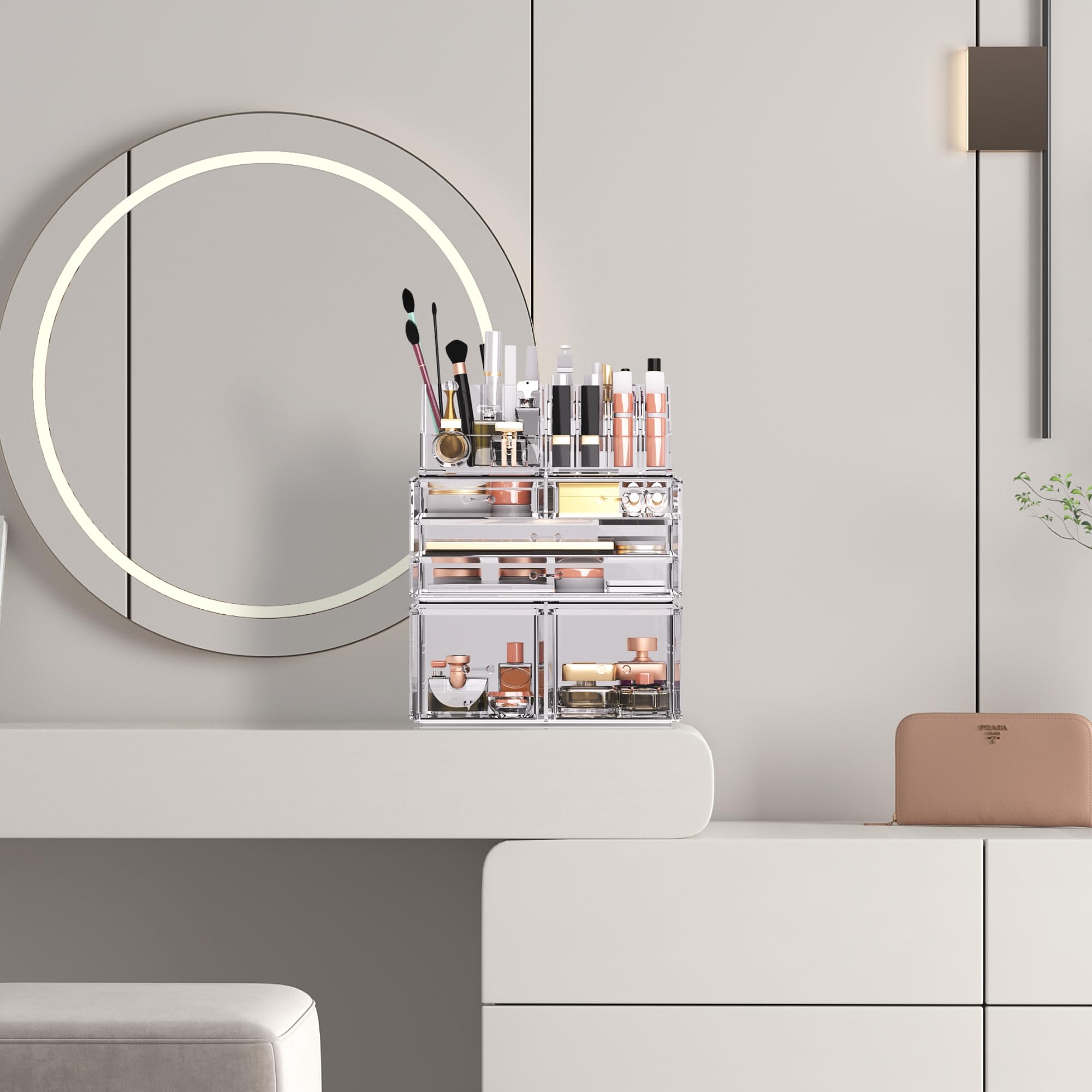 READAEER organisateur maquillage petits tiroirs, rangement précis pour crayons et rouges à lèvres
