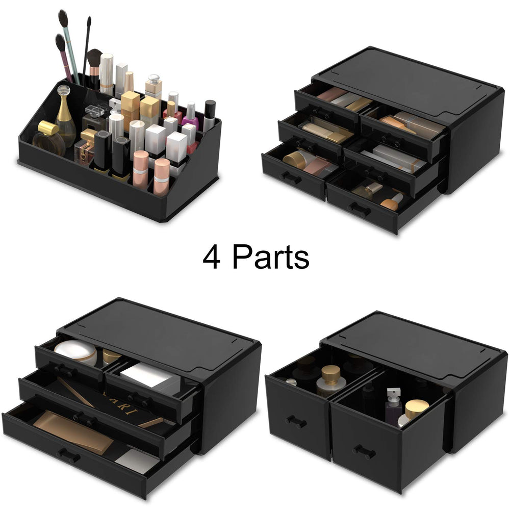 READAEER Systeme organisation cosmetiques 12 tiroirs, modularité facilitant le tri.